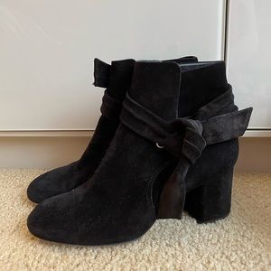 Black suede ankle boots